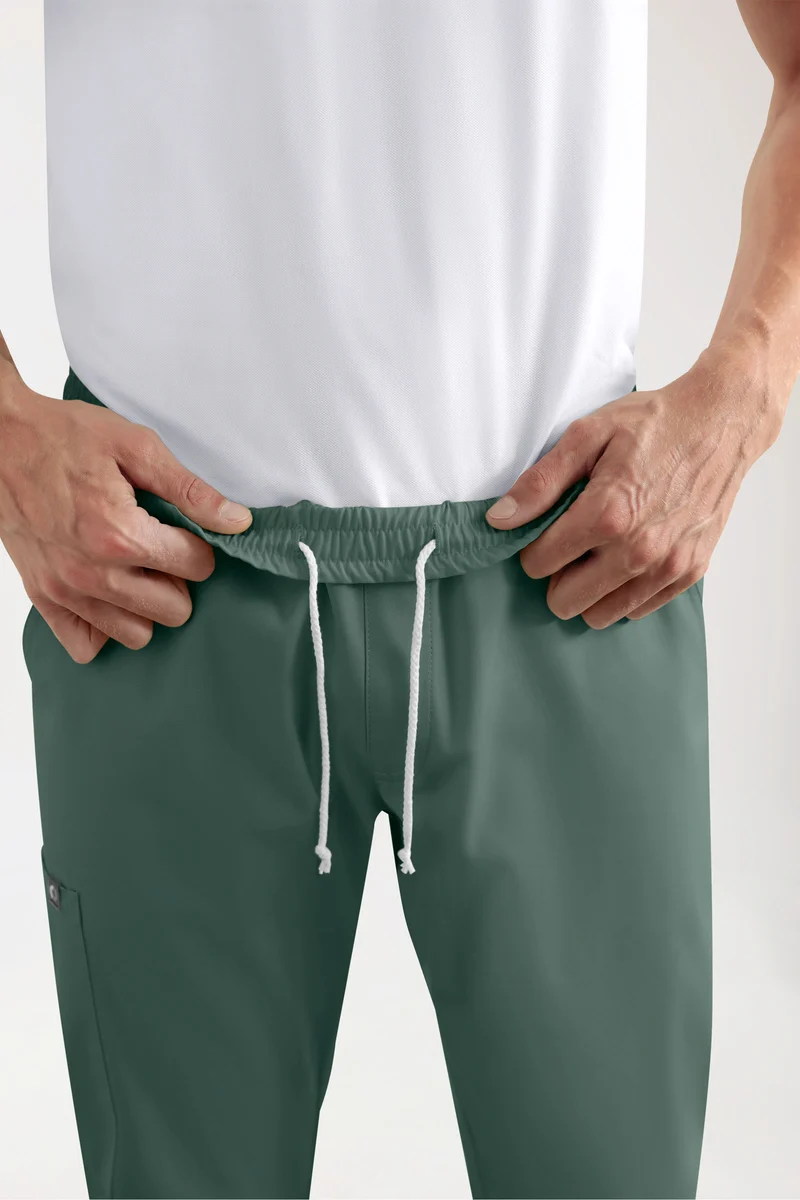 GREEN Stretch Hose Herren - Jogpants Style dunkelgrün
