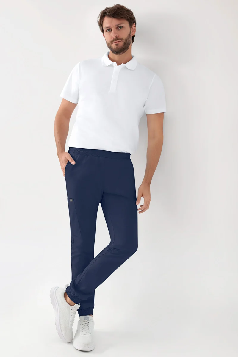 GREEN Stretch Hose Herren - Jogpants Style navy