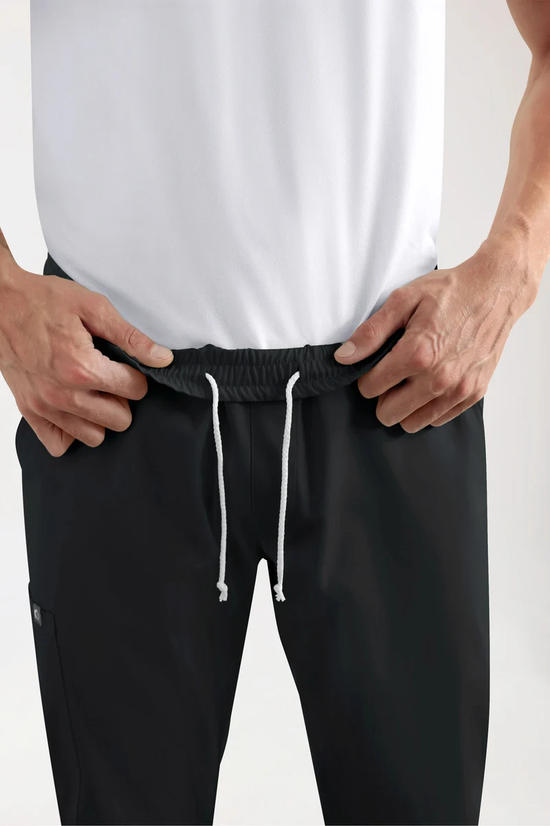 GREEN Stretch Hose Herren - Jogpants Style schwarz