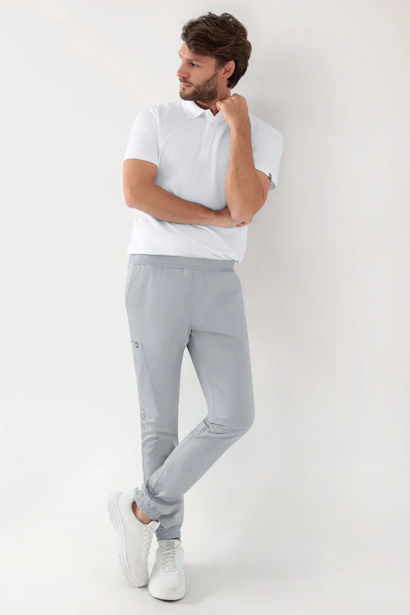 GREEN Stretch Hose Herren - Jogpants Style perlgrau