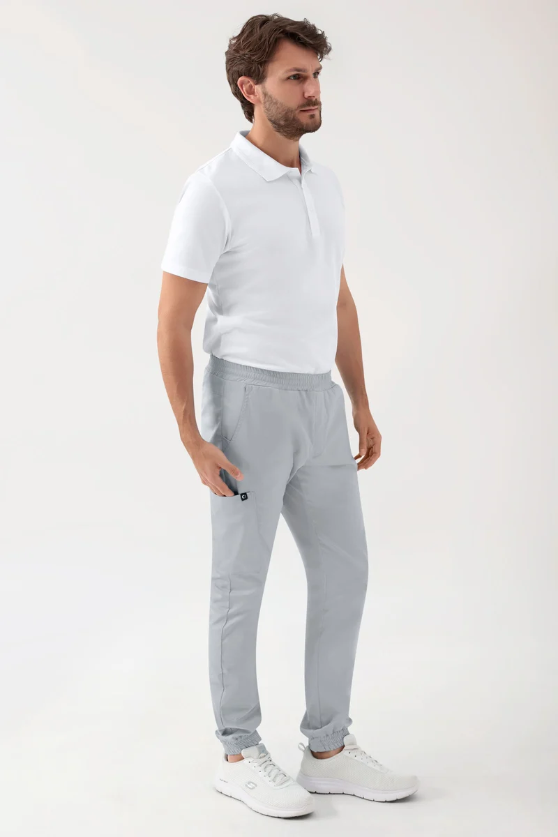 GREEN Stretch Hose Herren - Jogpants Style perlgrau