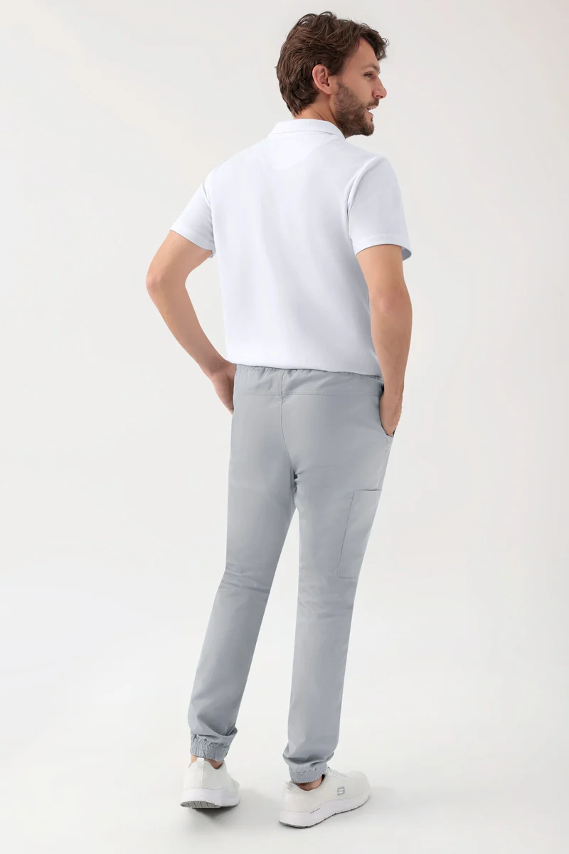 GREEN Stretch Hose Herren - Jogpants Style perlgrau