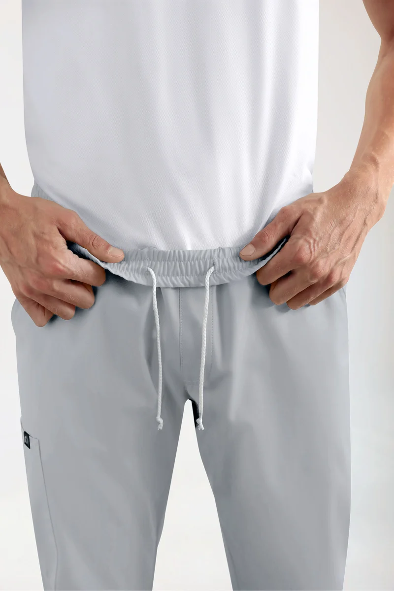 GREEN Stretch Hose Herren - Jogpants Style perlgrau