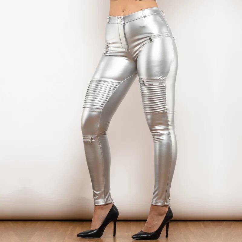 Sexy Leggins Donna Pantaloni Collant in Lattice Lucido Gothic Punk Night Club