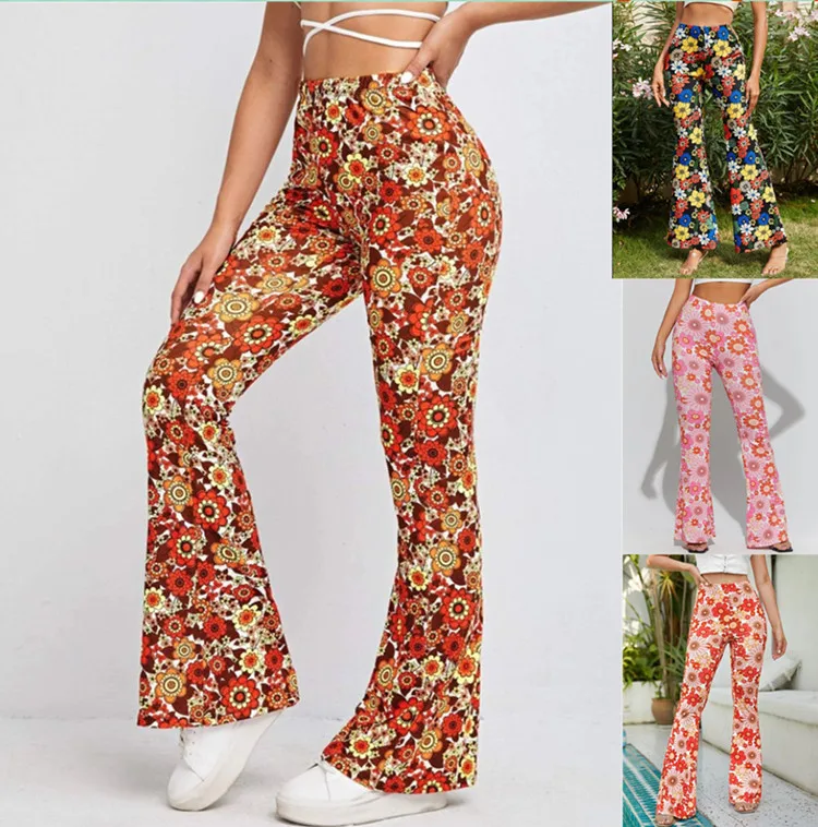Pantaloni Yoga donna a gamba larga Leggins Svasati Sportivi Fitness Tuta Retro