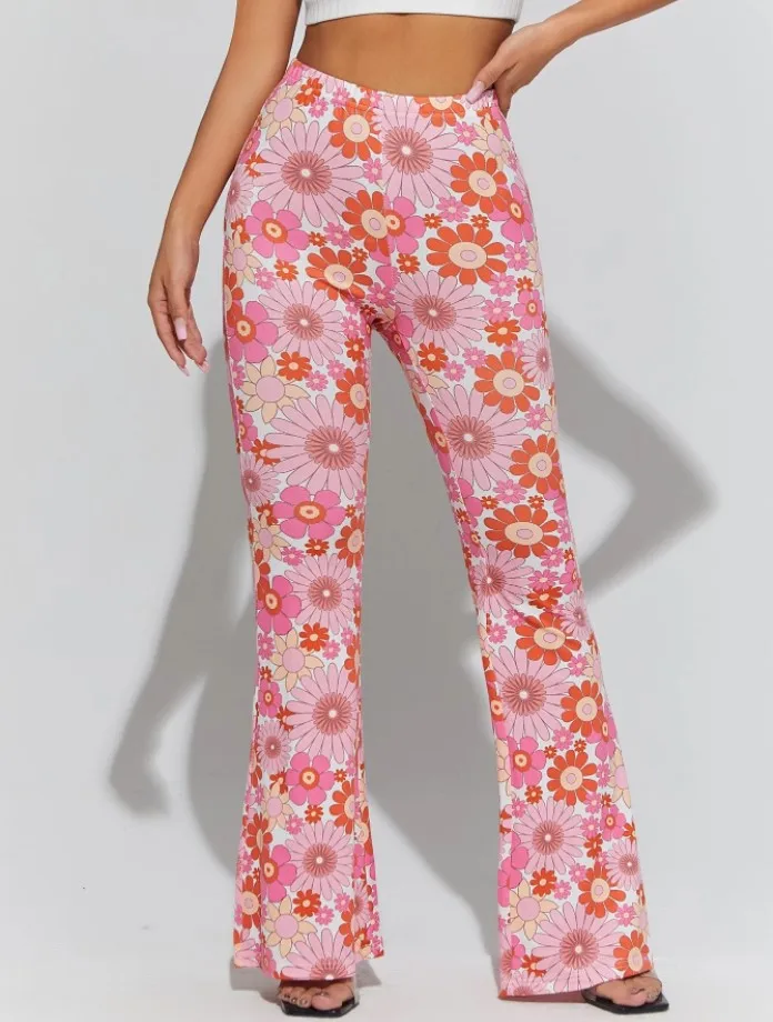 Pantaloni Yoga donna a gamba larga Leggins Svasati Sportivi Fitness Tuta Retro