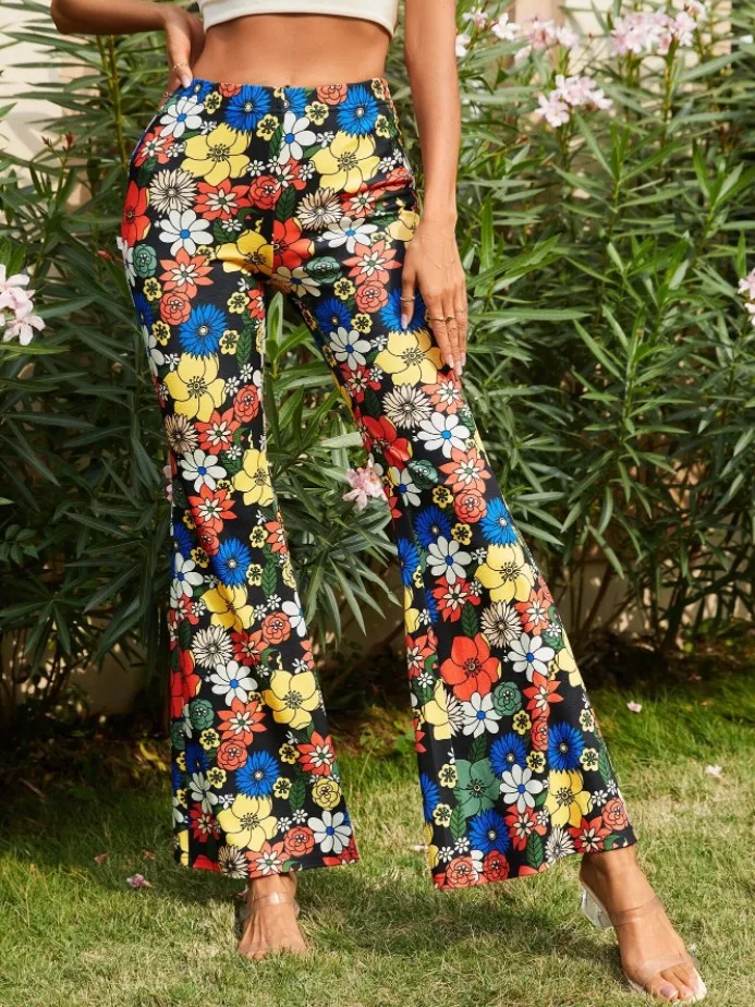 Pantaloni Yoga donna a gamba larga Leggins Svasati Sportivi Fitness Tuta Retro