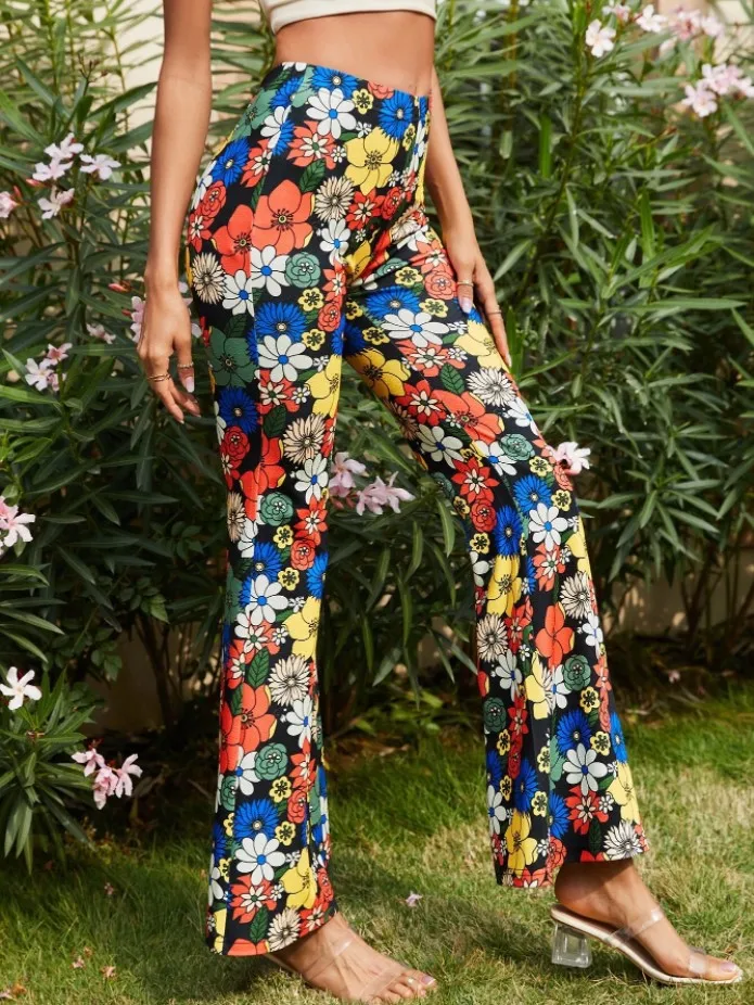 Pantaloni Yoga donna a gamba larga Leggins Svasati Sportivi Fitness Tuta Retro