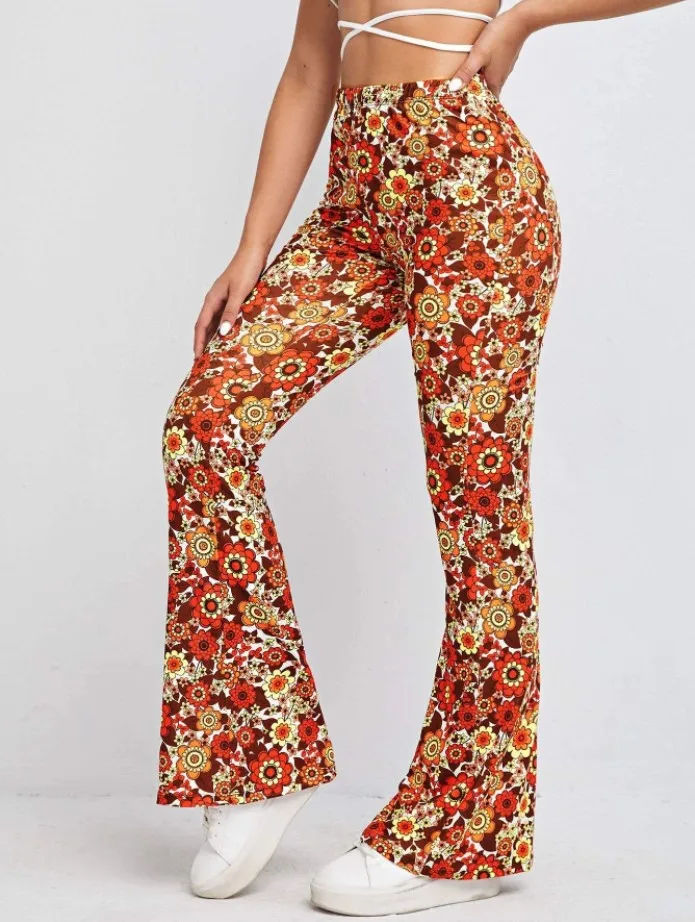Pantaloni Yoga donna a gamba larga Leggins Svasati Sportivi Fitness Tuta Retro