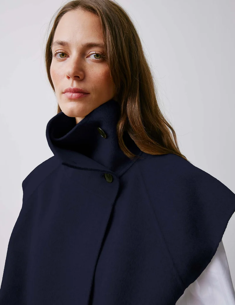 Veste Neyla en laine double face marine