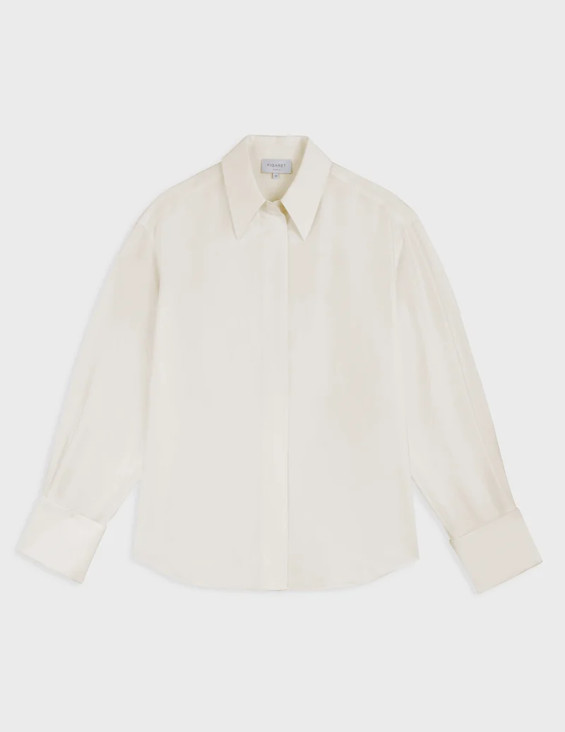 Chemise Irisa gorge cachée écrue