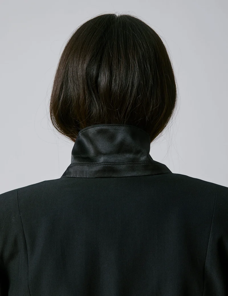 Veste de costume Nora en laine vierge noire