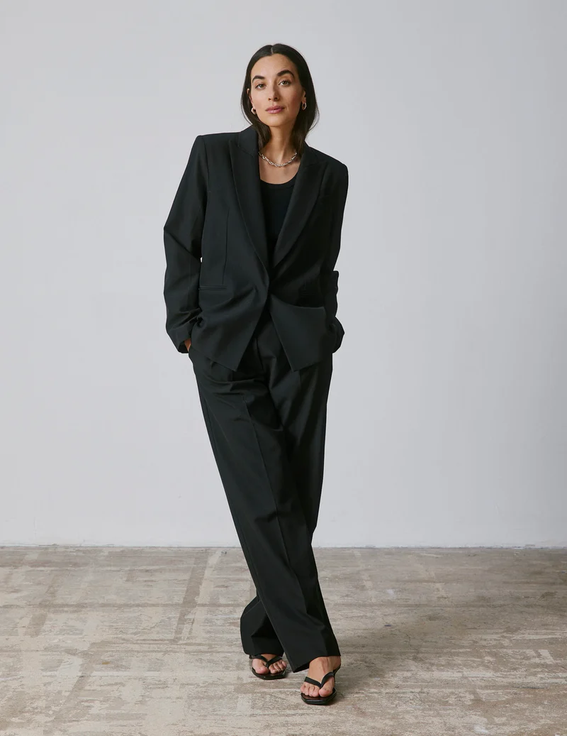 Veste de costume Nora en laine vierge noire