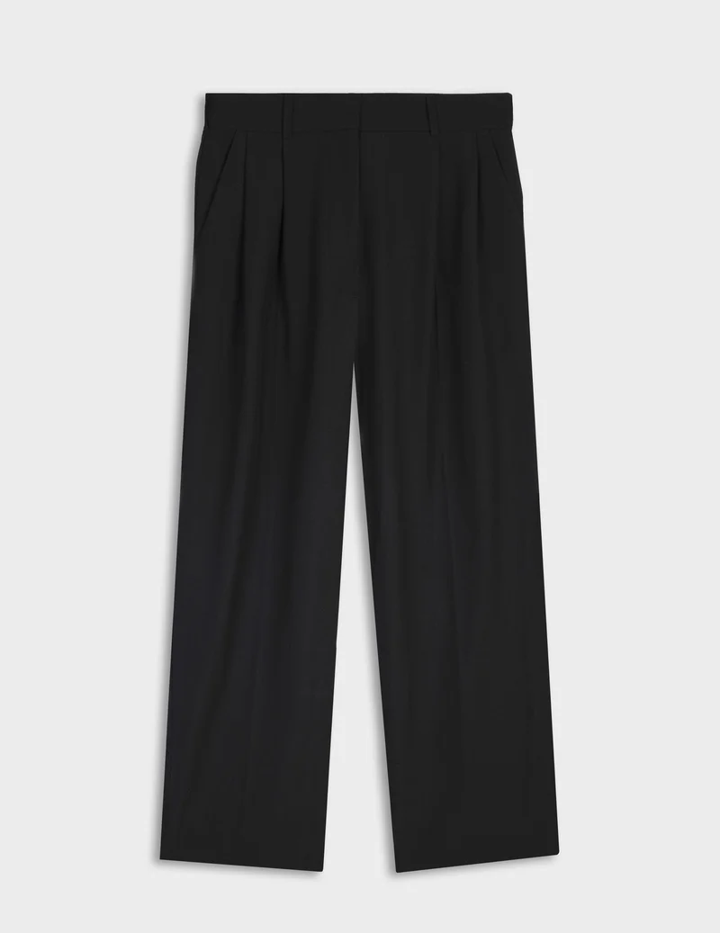 Pantalon de costume Nelly en laine vierge noire