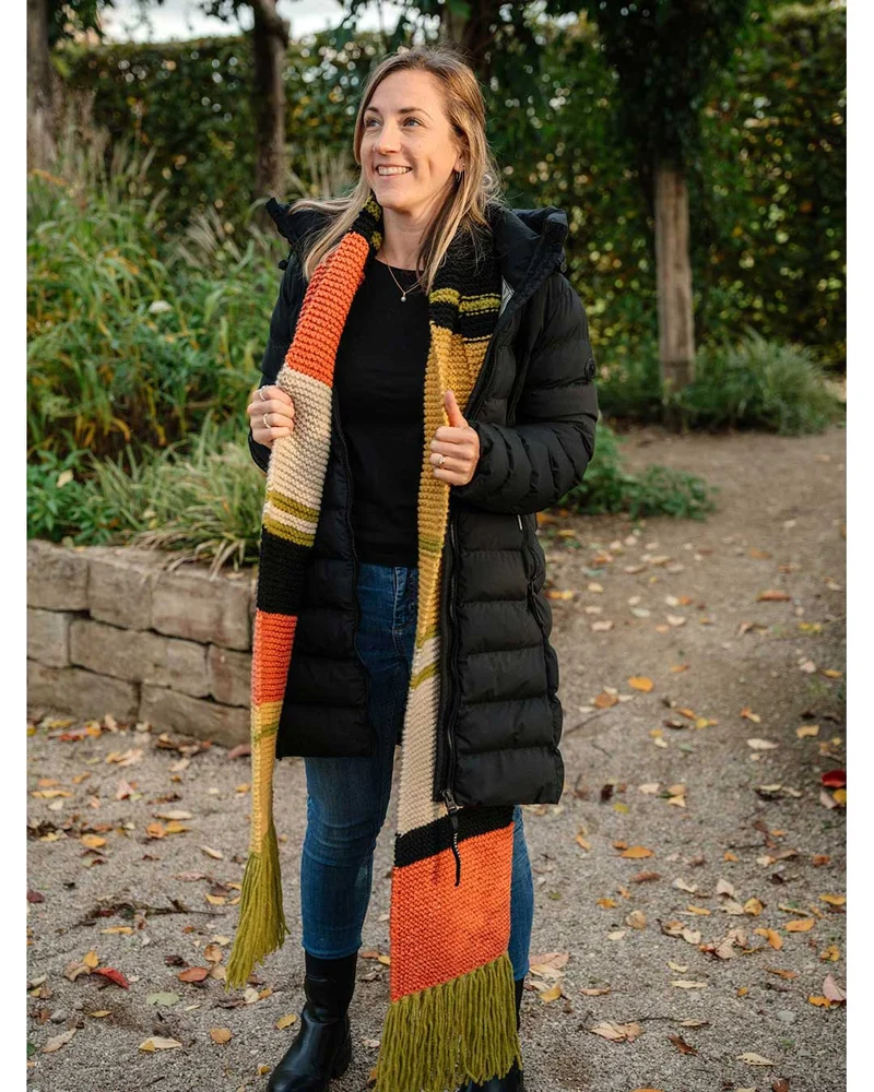 Anleitung Schal kraus rechts für Strickanfänger:innen – in Herbstfarben