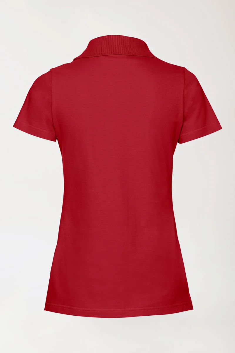 Stretch Shirt Damen - Polokragen rot