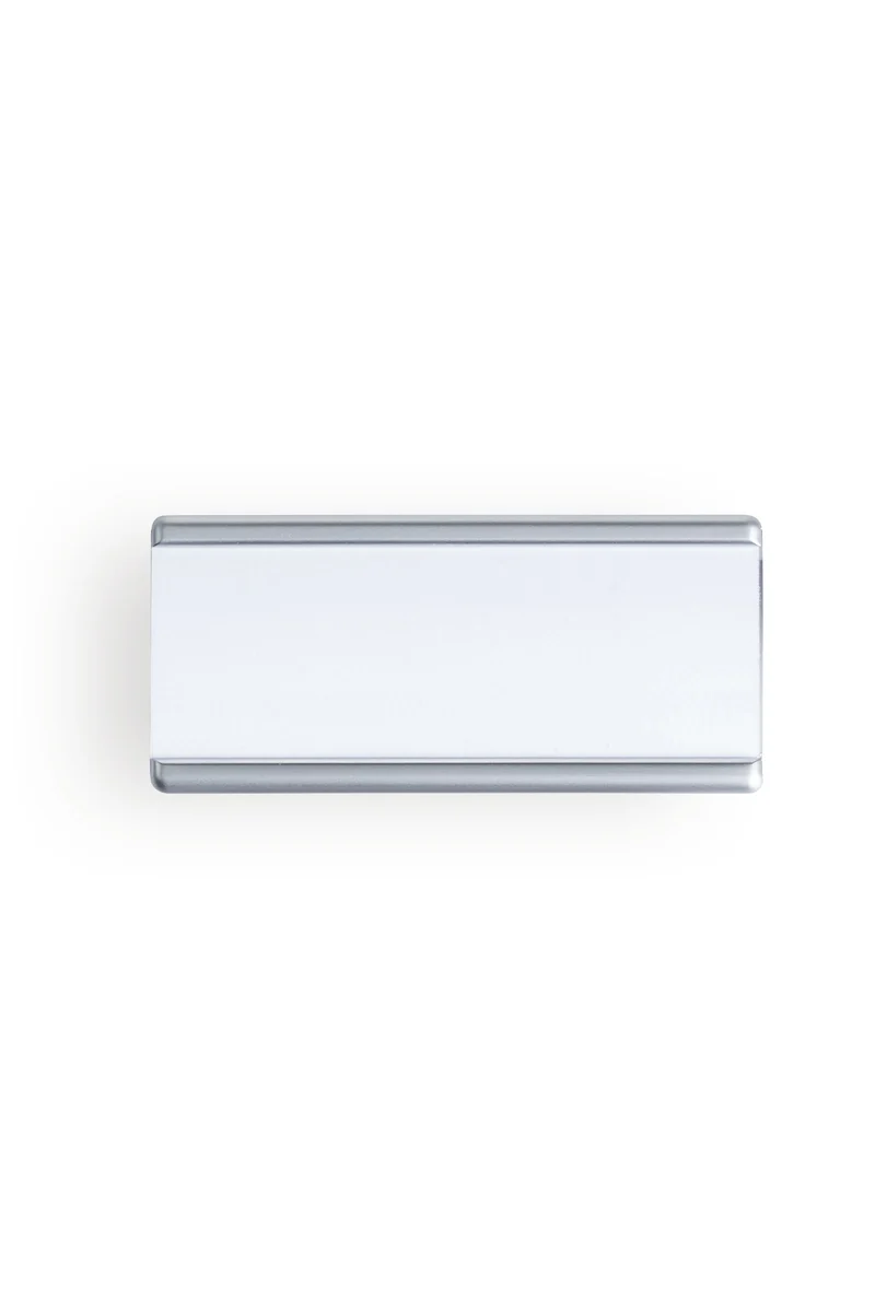Namensschild Magnet Silber Metallic 7x3 cm