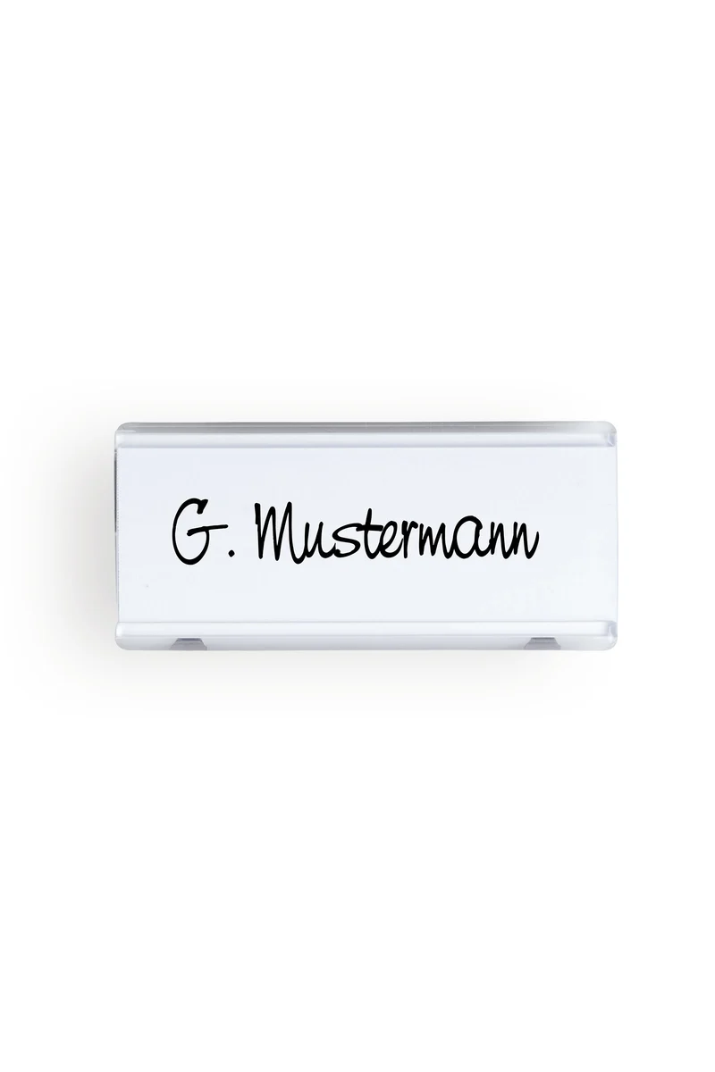 Namensschild Magnet Transparent 7x3 cm