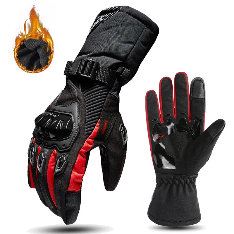 Motorradhandschuhe mit Knöchelprotektor Herren Motorrad Handschuhe Touchscreen