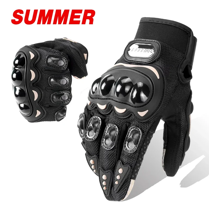 Motorradhandschuhe mit Knöchelprotektor Herren Motorrad Handschuhe Touchscreen