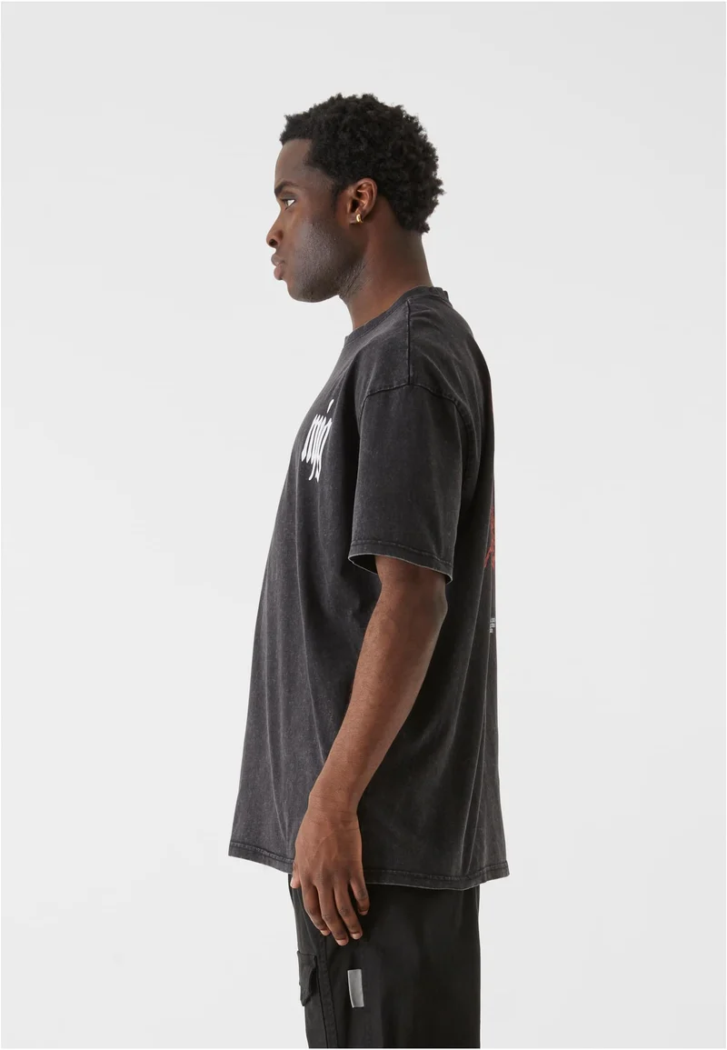 MJG Heavy Oversized Acid Washed Tee Inferno Butterfly