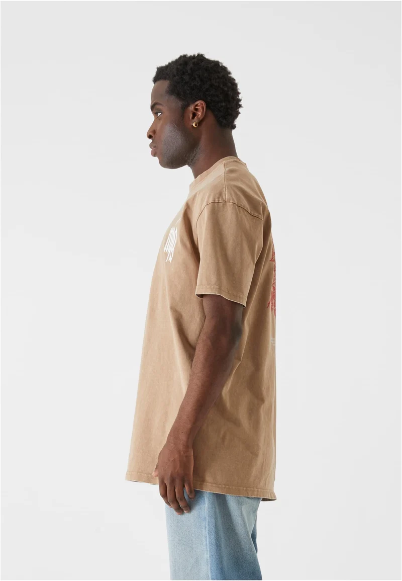 MJG Heavy Oversized Acid Washed Tee Inferno Butterfly