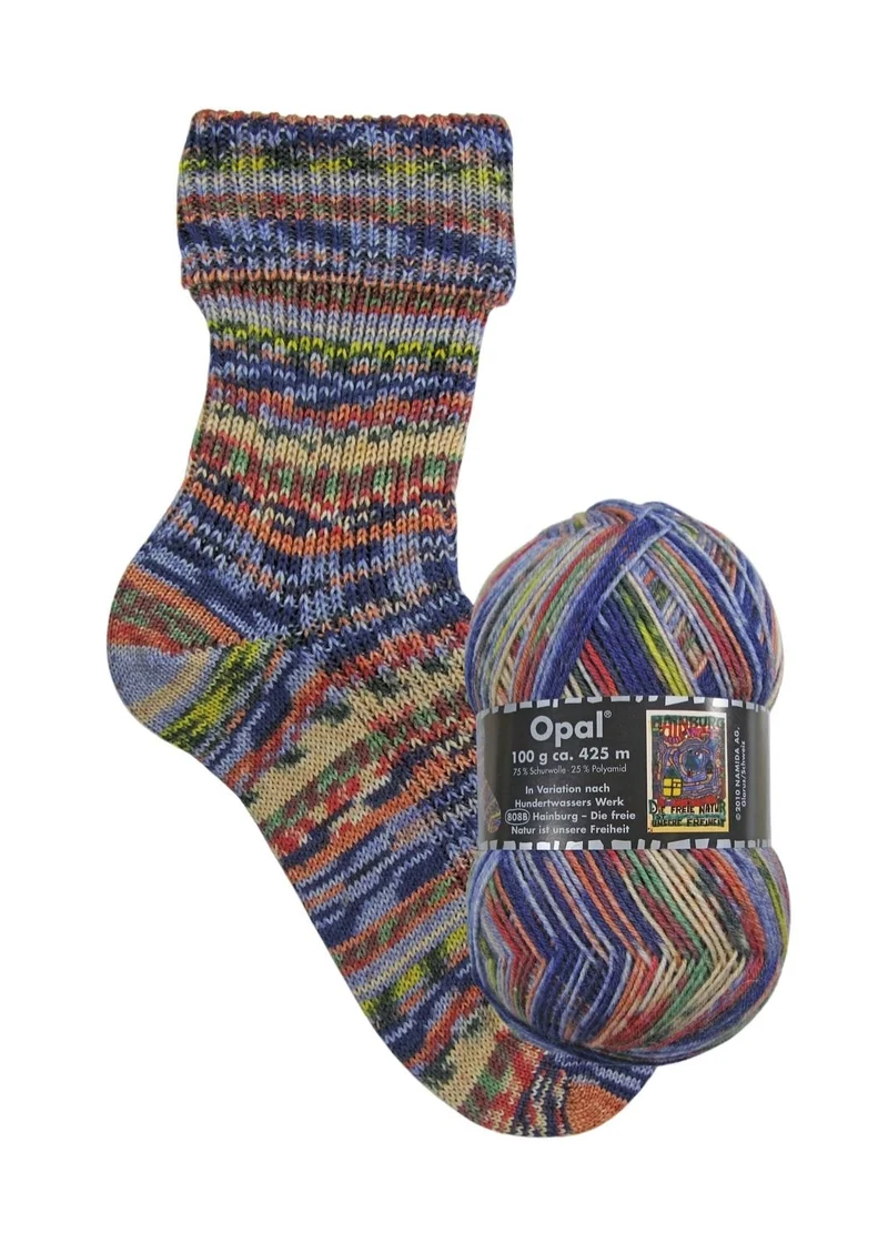 Opal Hundertwasser III | 4-fach Sockenwolle 100g | Farbe 3204
