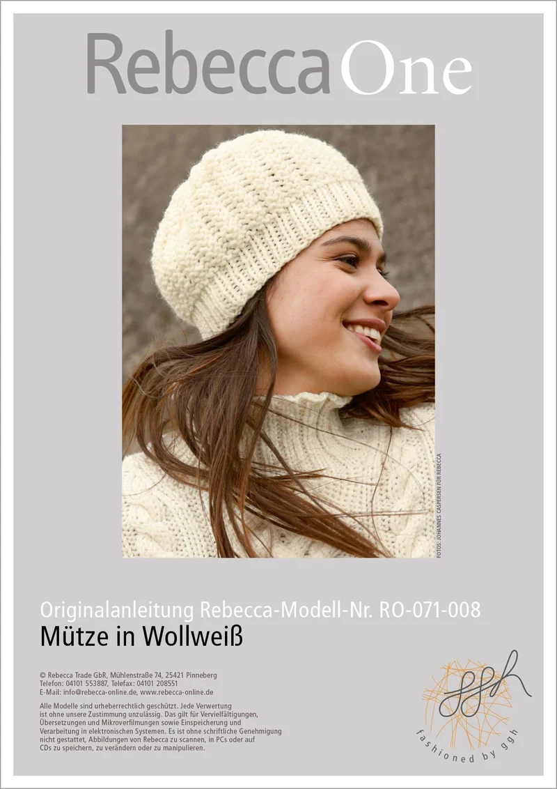 Strickanleitung - Mütze in Wollweiß