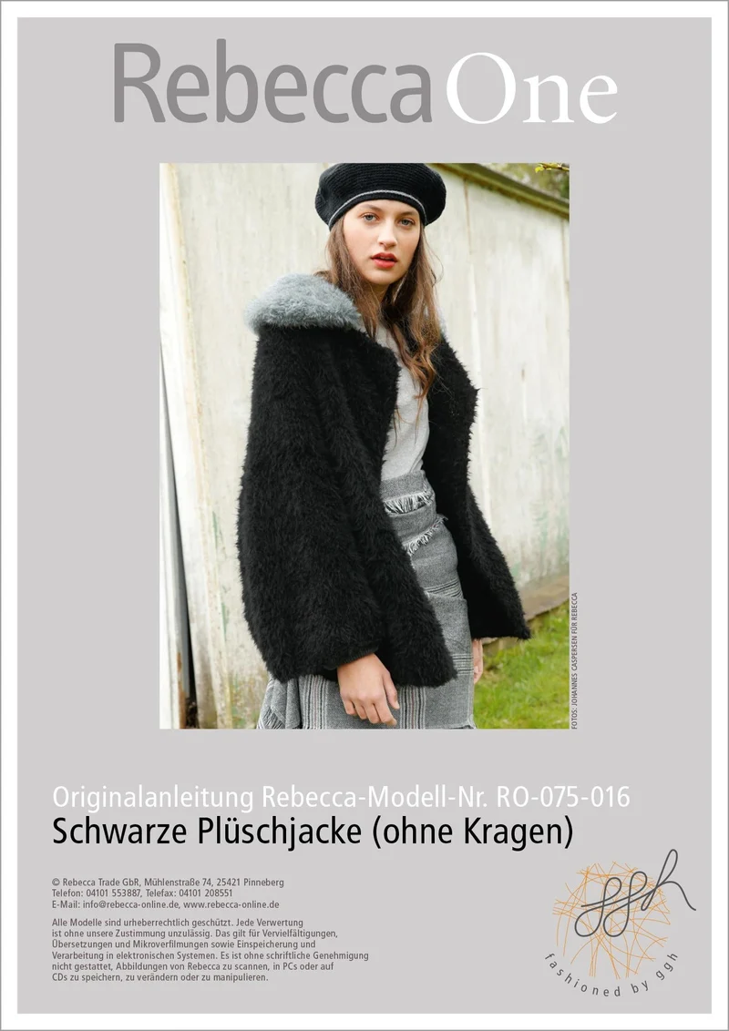 Strickanleitung - Schwarze Plüschjacke