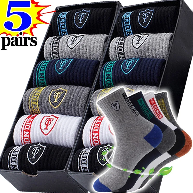 5 Paar Herren Fashion Socken Baumwolle Atmungsaktives Kurzsocken Größe 39-44