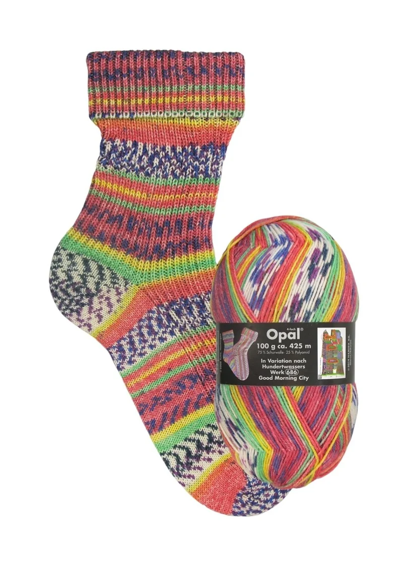 Opal Hundertwasser II | 4-fach Sockenwolle 100g | Farbe 2102