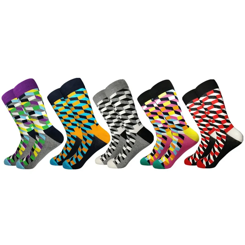 5 Paar Herren Fashion Socken Baumwolle Atmungsaktives Kurzsocken Größe 38-45