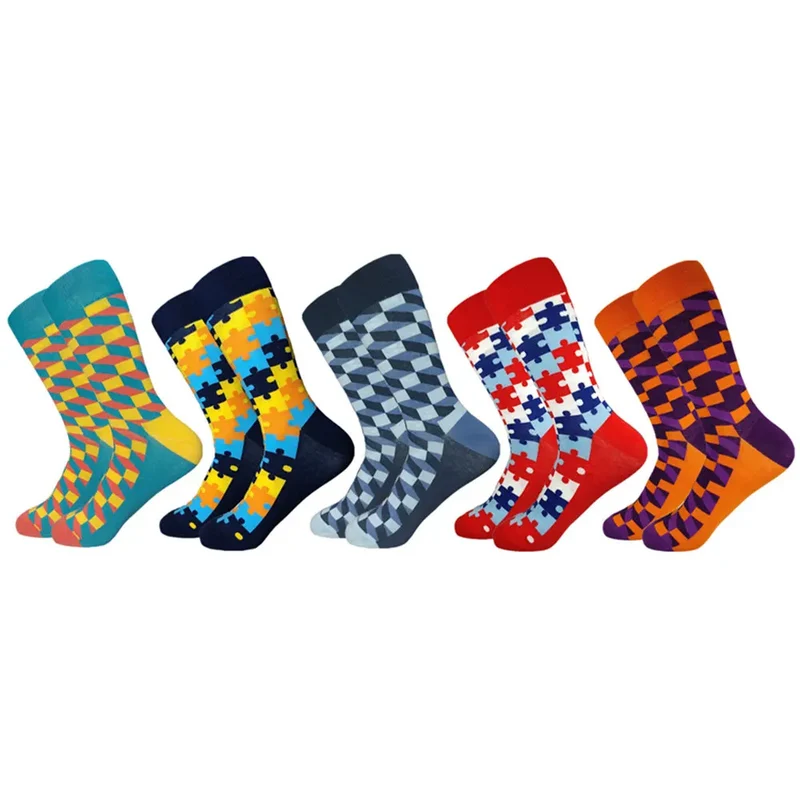 5 Paar Herren Fashion Socken Baumwolle Atmungsaktives Kurzsocken Größe 38-45