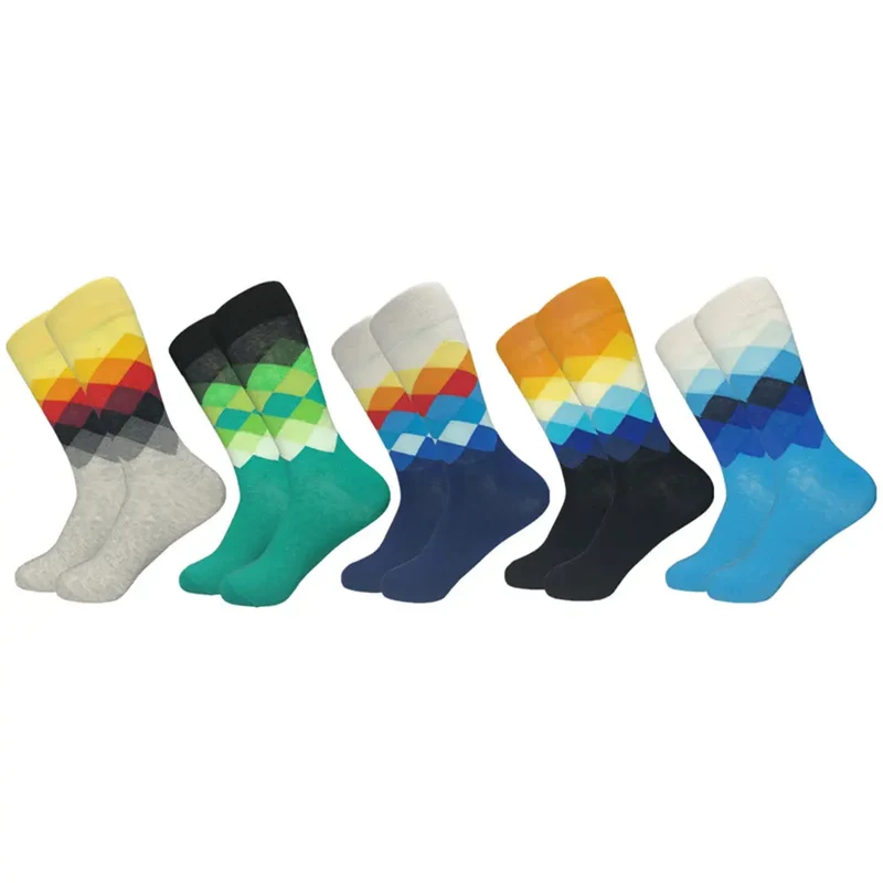 5 Paar Herren Fashion Socken Baumwolle Atmungsaktives Kurzsocken Größe 38-45