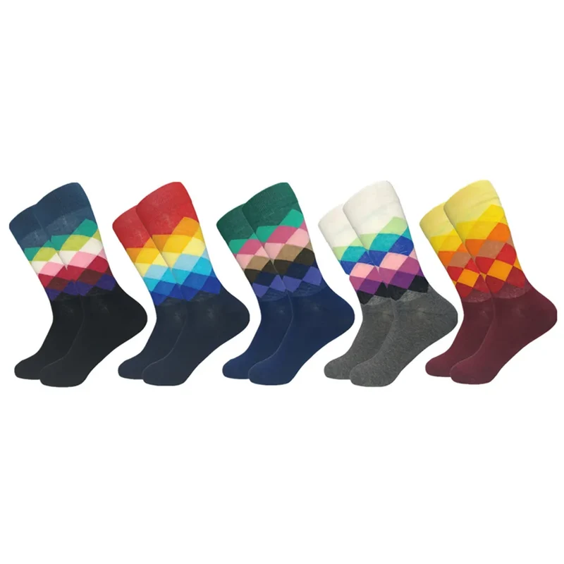 5 Paar Herren Fashion Socken Baumwolle Atmungsaktives Kurzsocken Größe 38-45