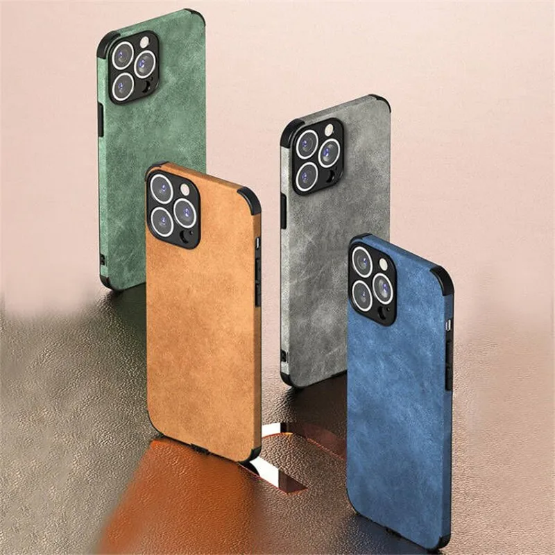 LEDER Handy Hülle IPhone 15 14 13 12 Pro Max Fashion Tasche Cove Schutzhülle