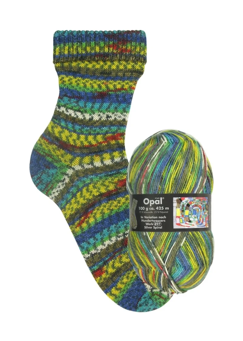 Opal Hundertwasser I | 4-fach Sockenwolle 100g | Farbe 1433