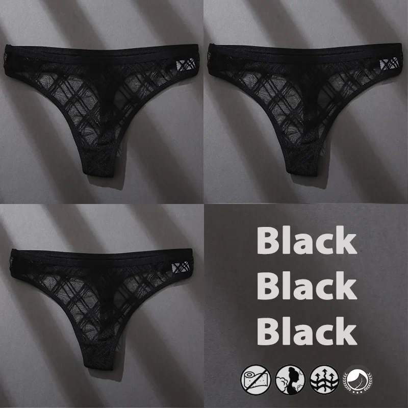 3Stk Frauen Tanga String Höschen Sexy Schlüpfer Slip Dessous Unterwäsche Panties