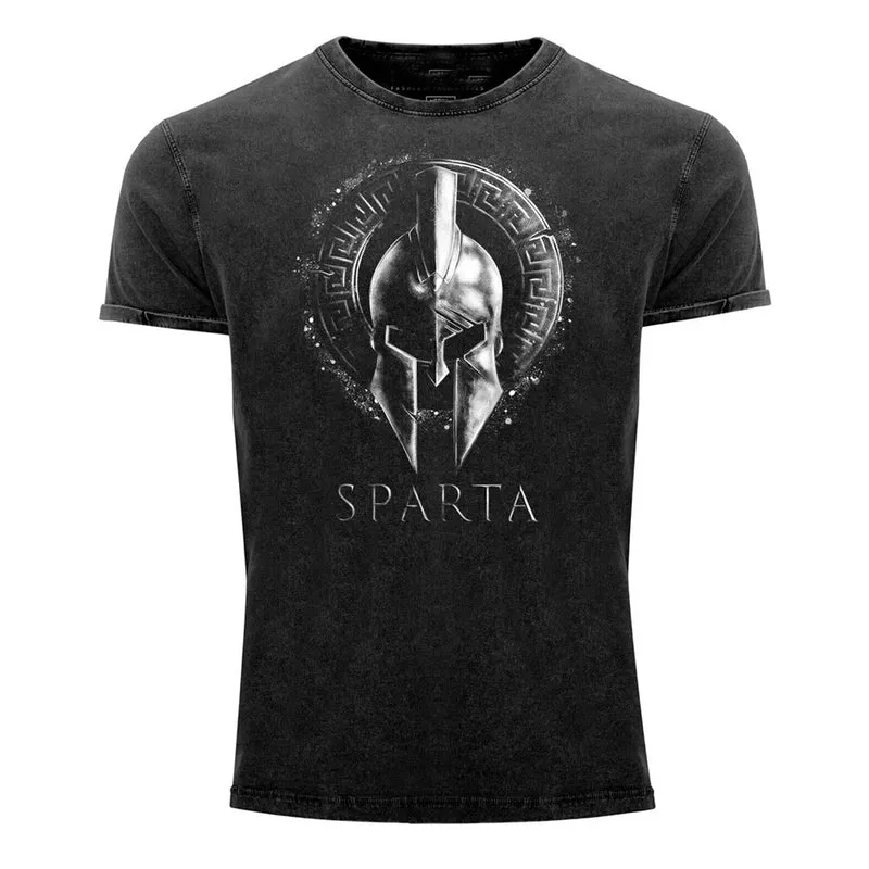 GYM Shirt Sport T-Shirt Herren Fitness Sportswear Streetwear Sparta Helm Top