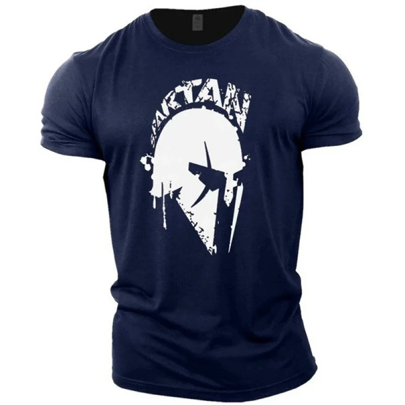 GYM Shirt Sport T-Shirt Herren Fitness Sportswear Streetwear Sparta Helm Top