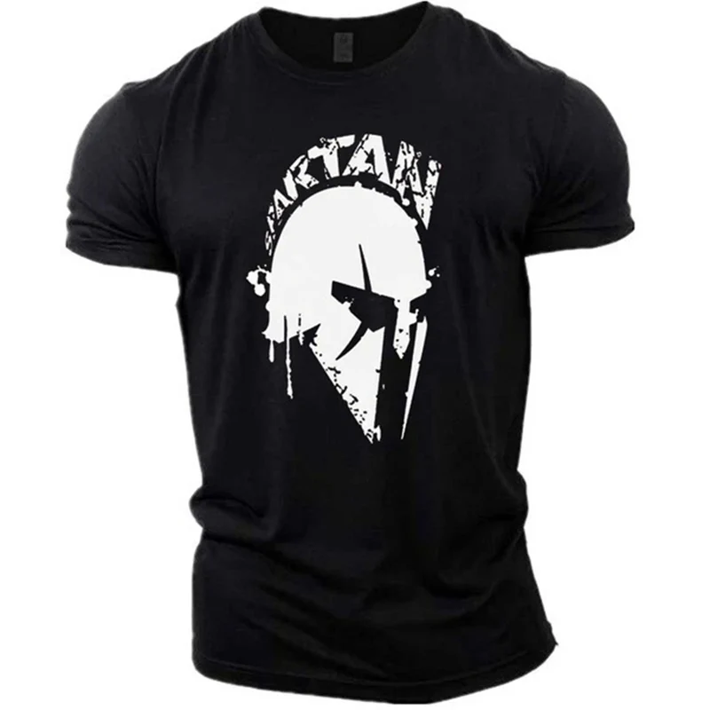 GYM Shirt Sport T-Shirt Herren Fitness Sportswear Streetwear Sparta Helm Top