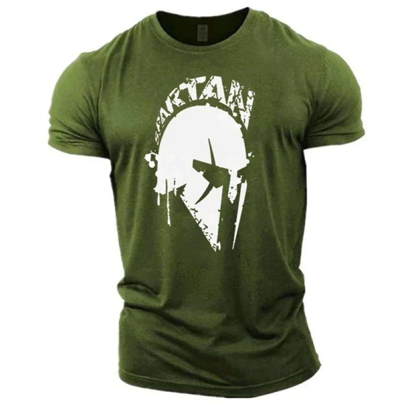 GYM Shirt Sport T-Shirt Herren Fitness Sportswear Streetwear Sparta Helm Top