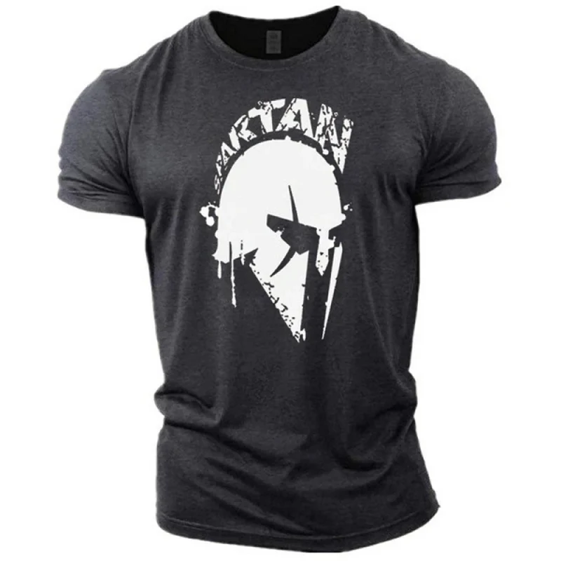GYM Shirt Sport T-Shirt Herren Fitness Sportswear Streetwear Sparta Helm Top