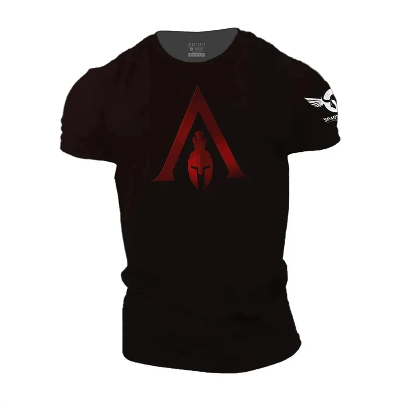 GYM Shirt Sport T-Shirt Herren Fitness Sportswear Streetwear Sparta Helm Top