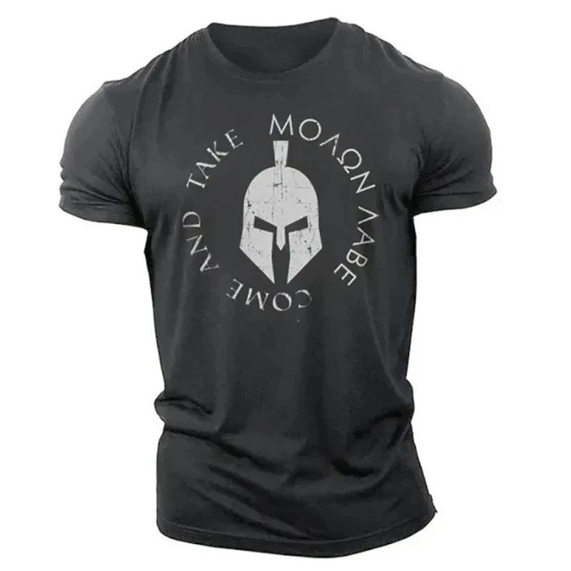 GYM Shirt Sport T-Shirt Herren Fitness Sportswear Streetwear Sparta Helm Top