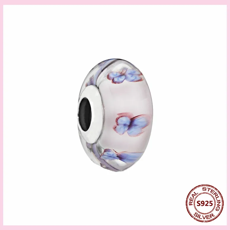 Charms Anhänger 925er Sterling Silber Armband Muranoglasperlen Damen Glas Beads