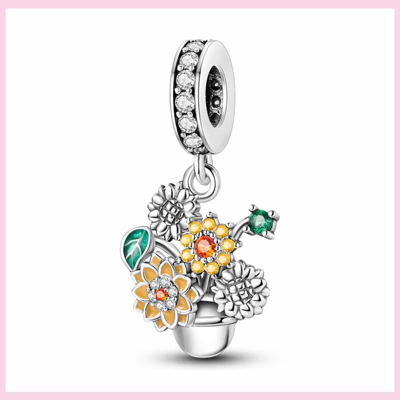 Charms Anhänger 925er Sterling Silber Armband Muranoglasperlen Damen Glas Beads
