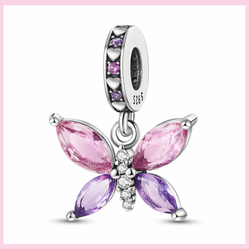 Charms Anhänger 925er Sterling Silber Armband Muranoglasperlen Damen Glas Beads