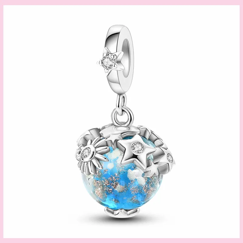 Charms Anhänger 925er Sterling Silber Armband Muranoglasperlen Damen Glas Beads