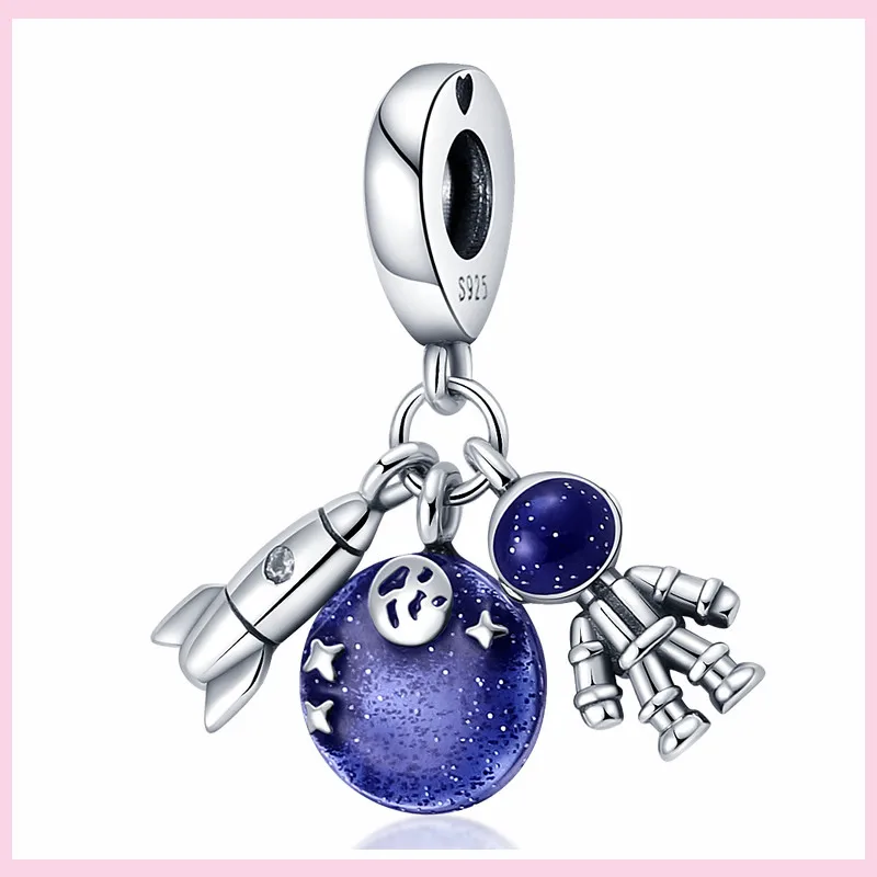Charms Anhänger 925er Sterling Silber Armband Muranoglasperlen Damen Glas Beads